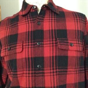 J Crew Shacket Mens Medium Red Tartan Plaid Flannel Sherpa Lined Outerwear